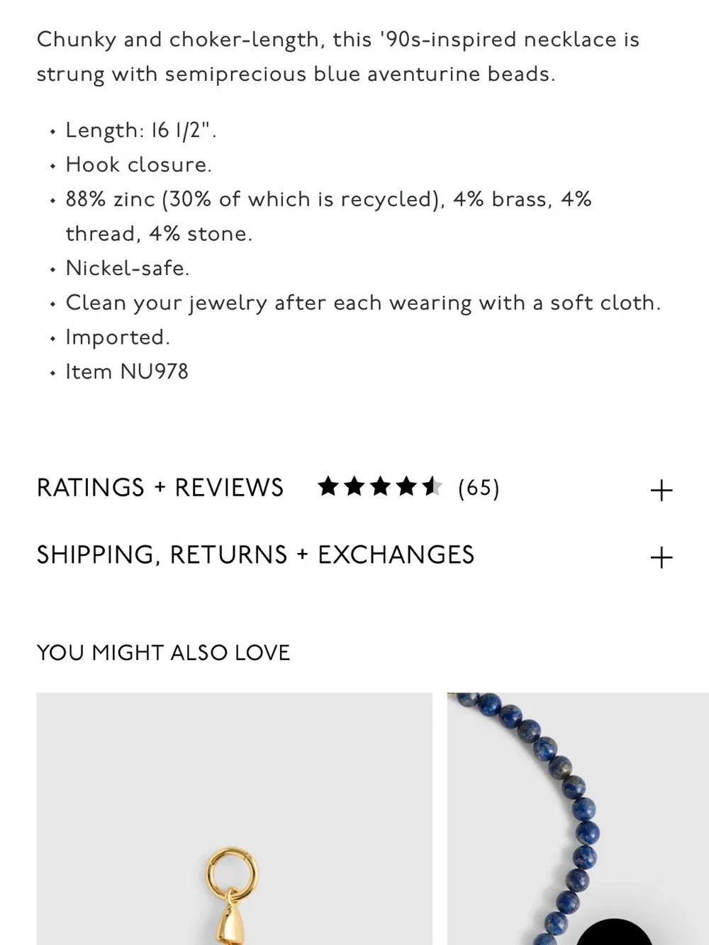 Madewell Semiprecious Beaded Choker Necklace - Picture 3 of 4